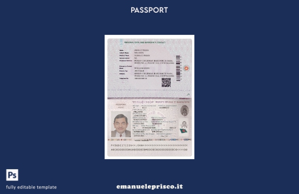 modello di versione del passaporto E del Bangladesh in stile verificato (present